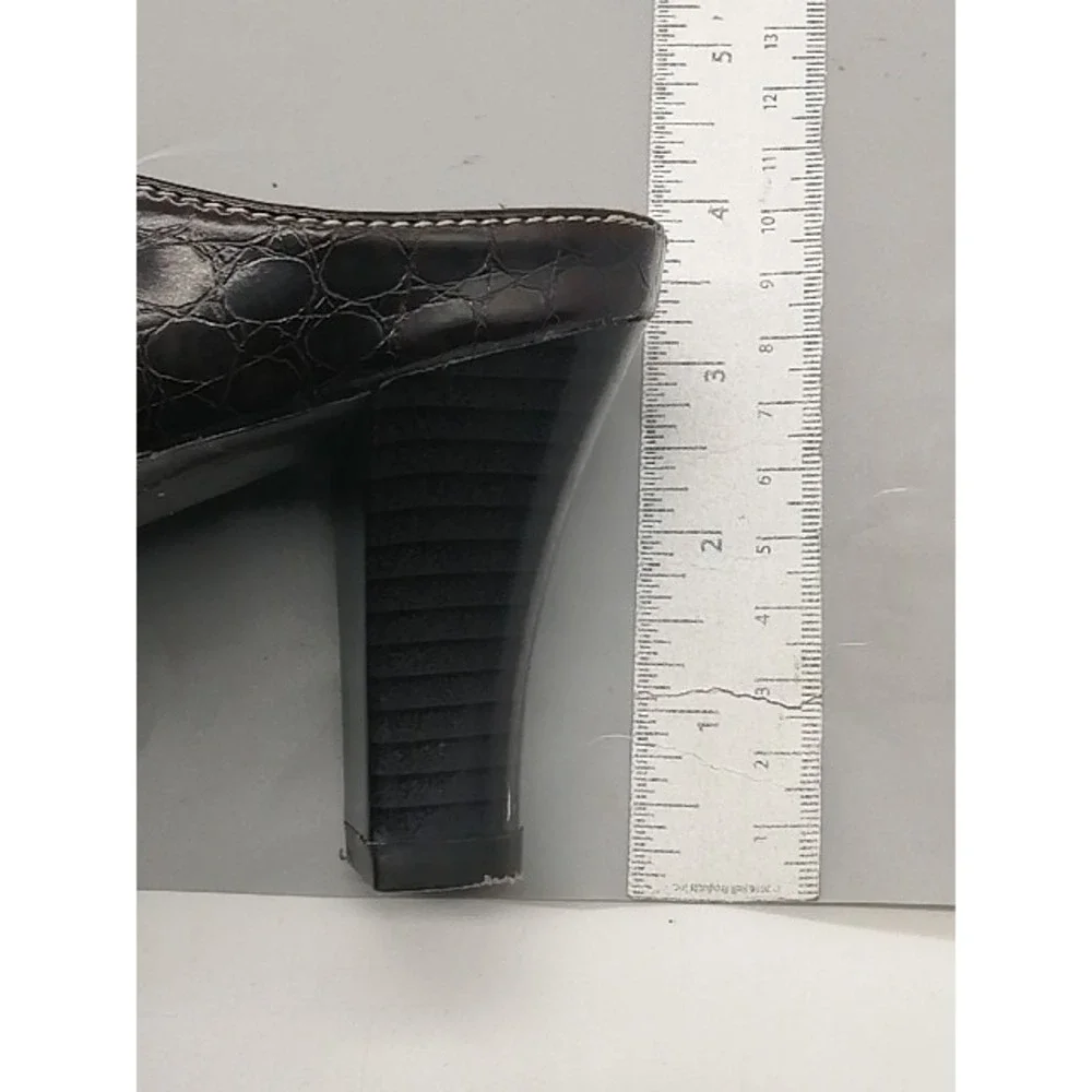 A2 by Aerosoles Heels Womens Snapezoid Brown 8 Wide Slip On Mules Chic
